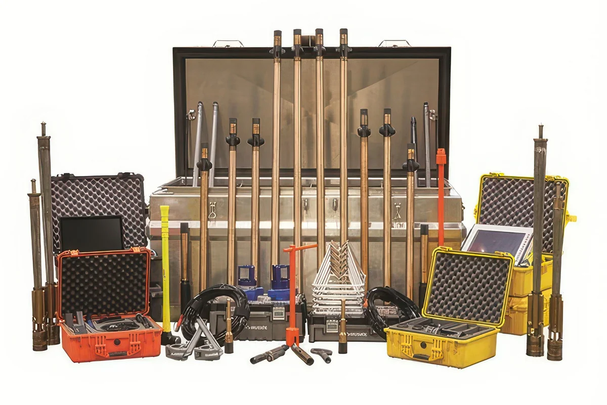 MWD equipment package: telemetry modules, surface equipment and transport cases